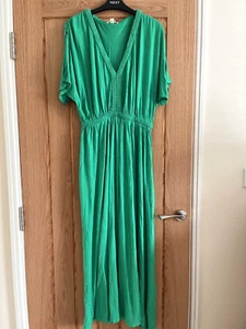 Monsoon Green 'Everly' Jersey Kaftan Style Long Midi Length Dress, approx 12-14 - Picture 1 of 12