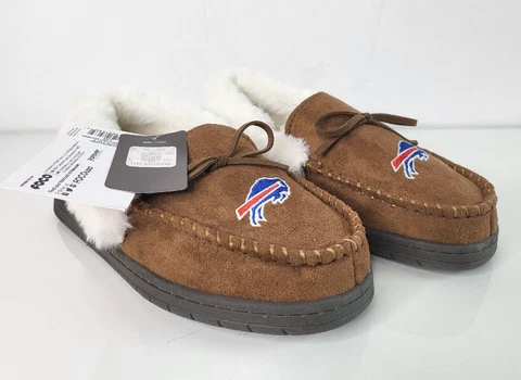 NFL Buffalo Bills Women's Faux Fur Closed Back Moccasins by Foco Size Small 5/6 Cover