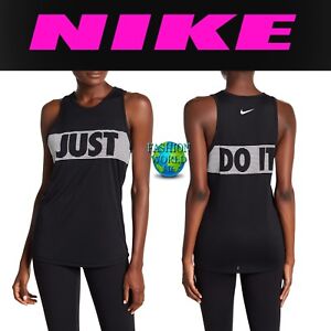 NIKE WOMEN'S JUST DO IT DRY TANK TOP SIZE SMALL AH6485-010 BLACK/WHITE