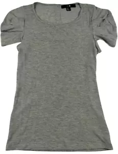 Forever 21 Shirt Womens Size L/G XXI Silver Grey Short Sleeve Top Made In USA - Picture 1 of 12