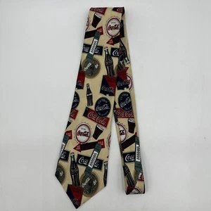 Neck Tie Coca-Cola Co 100% Silk Retro Novelty Made in USA Men's S1 - Picture 1 of 6