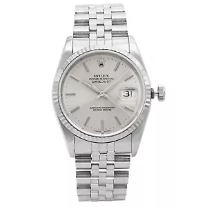 Rolex Datejust 36mm Aniversario Acero Inoxidable Plata Reloj Hombres Dial 16234 - Imagen 1 de 12