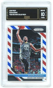 2018-19 Panini Prizm Rosso Bianco Blu Kevin Durant #252 Gem Mint 10 (GMA) Warriors - Foto 1 di 2