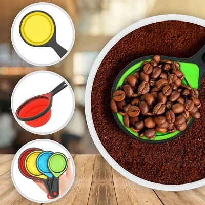 Silicone Collapsible Measuring Spoons/Cup Set Baking Kitchen Large & Small Sizes - Image 1 of 4