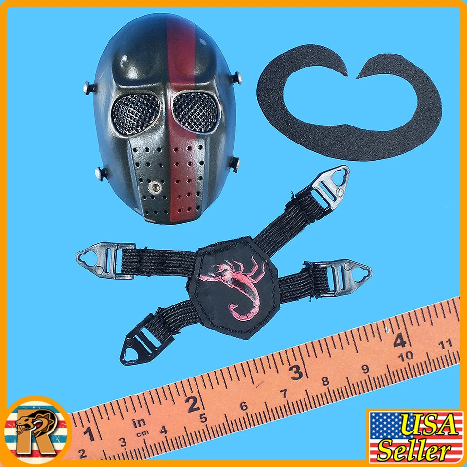 LT Combat Masks - Green & Red Stripe #2 - 1/6 Scale - Loading Toys Action Figure - Image 1 of 4