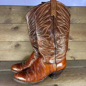 dan post womens size 8 C shoes brown eel skin western cowboy boots - Picture 1 of 10