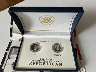 JUEGO DE MONEDAS DE CUARTO REPUBLICANO ELECCIONES PRESIDENCIALES 2004, DICK CHENEY, G.W. BUSH Foto 1 de 4