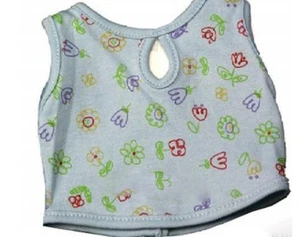 Top azul floral sin mangas se adapta a muñeca American Girl de 18 pulgadas - Imagen 1 de 1