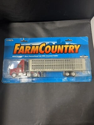 Ertl Farm Country WhiteGMC Aero Conventional Cab & Livestock Trailer #4074 - Image 1 of 4