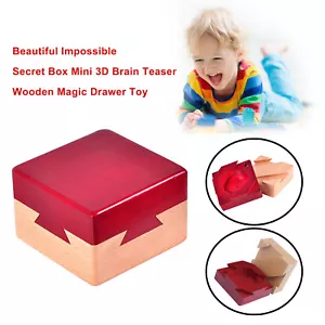 Beautiful Impossible Secret Box Mini 3D Brain Teaser Wooden Magic Drawer Toy #8 - Picture 1 of 12