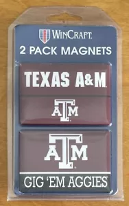 TEXAS A&M Aggies 2 PACK MAGNETS by WinCraft "Gig 'em Aggies" - NEW - Picture 1 of 3