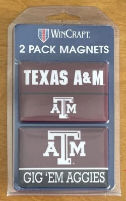 PACK DE 2 IMANES TEXAS A&M Aggies de WinCraft "Gig 'em Aggies" - NUEVO Foto 1 de 3