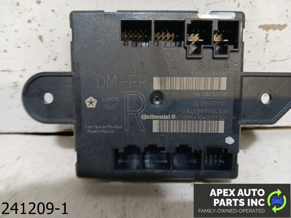 OEM 2008-2010 Chrysler Town & Country 3.8L Front Right Passenger Door Module - Imagem 1 de 4