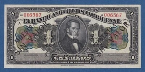 COSTA RICA -- 1 COLON ( L.1917 ) -- MBC- // VF -- SPECIMEN -- PICK S121s1 . - Imagen 1 de 3