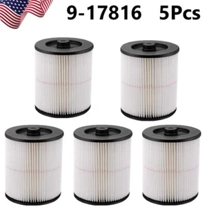 5x Ersatz Kartuschenfilter für Shop Vac Craftsman 17816 Nass Trocken Luftfilter - Bild 1 von 13
