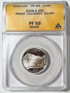 2006-S silver COLORADO State Quarter, ANACS PROOF-69 DEEP CAMEO - Picture 1 of 2