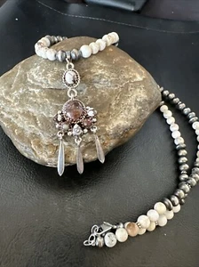 Collana uomo donna Navajo argento sterling cavallo selvatico ciondolo 23" 18275 - Foto 1 di 13