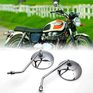 Espejos retrovisores laterales 10 mm cromados para Triumph Bonneville T100 calle triple velocidad doble - Imagen 1 de 12