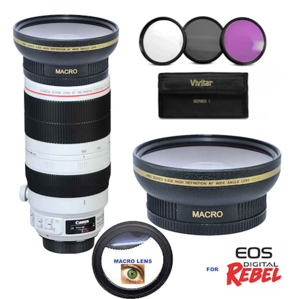 LENTE ULTRA GRANDE ANGULAR +FILTROS PARA Lente Canon EF 100-400mm f/4.5-5.6L IS II USM - Imagem 1 de 4
