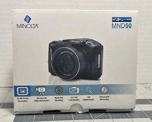 Minolta MND50 48 MP 4K Ultra HD 16X Zoom Digital Camera, Blue - Picture 1 of 17