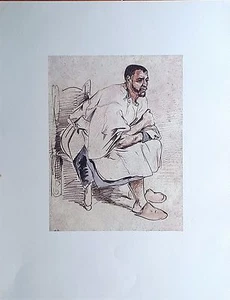 Maure Sitzender Eugen Delacroix (1798-1863) erhöhte Zeichnung gedruckt 197 x 270 mm - Bild 1 von 1