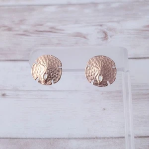 Vintage Ohrstecker goldfarben Sand Dollar Strand Motiv Meer - Bild 1 von 5