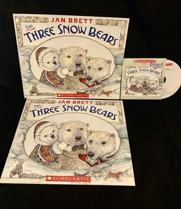 The Three Snow Bears - TWO Books + Audio CD - Jan Brett - Foto 1 di 1