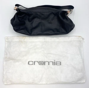 Chromia Italy Vintage Black Leather Shuolder Bag With Dustbag W9 - Picture 1 of 18