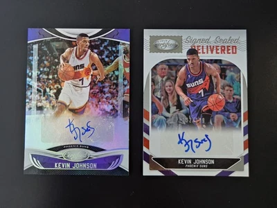 Lote de 2 Tarjetas Kevin Johnson CERTIFICADAS Entregadas Baloncesto AUTO #SSD-KJN #CS-KJ Foto 1 de 2