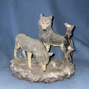 RARE Meijer Resin Collectible Wildlife Sculpture Classic Wolf Family Pack Herde - Bild 1 von 12
