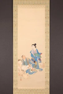 dr2854 Hanging Scroll "Hidari Jingoro and a Beautiful Woman" by Yoshimura Horyu - Picture 1 of 13