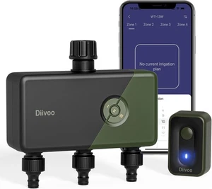 Diivoo WiFi Water Timer 3 Zones, Smart Sprinkler Hose Tap Timer with APP & Alexa - Picture 1 of 9