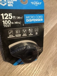 Emergenza/Sopravvivenza: Micro Cord DISPENSER - NERO, Corda Atwood, 125 Piedi, 100 libbre - Foto 1 di 4