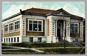 West Side Bibliothek Außenansicht Waterloo Louisiana LA DB um 1910 Postkarte - Bild 1 von 2