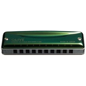 Suzuki Harmonica Olive C20 10 Hole Diatonic Harmonica - Key of B - Picture 1 of 2