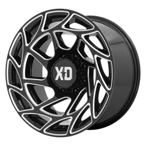 22x12 XD XD860 Onslaught Gloss Black Milled Wheels 6x5.5 (-44mm) Set of 4 - Picture 1 of 5