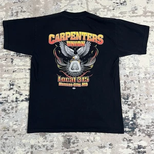 Camicia Vintage United Brotherhood of Carpenters Union Eagle Local 315 L Made in USA - Foto 1 di 9