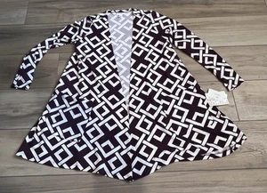 NWT Women's S Small LuLaRoe Caroline Cardigan Sweater Open Front Purple / White - Picture 1 of 8