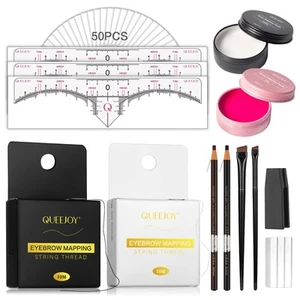 Eyebrow Mapping Kit with 10M X2 Colors Brow Mapping String,50pcs Ruler Stenci... - Picture 1 of 8
