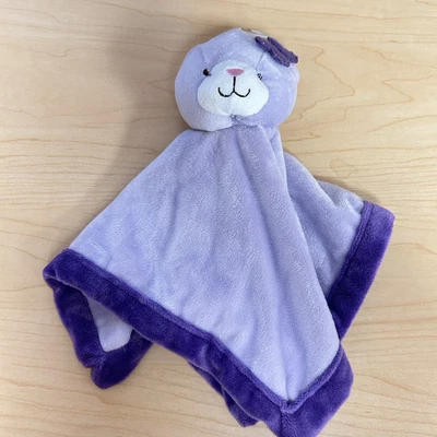Tiddliwinks Lavendar Purple Teddy Bear Baby Security Blanket Lovey Butterfly - Image 1 of 4