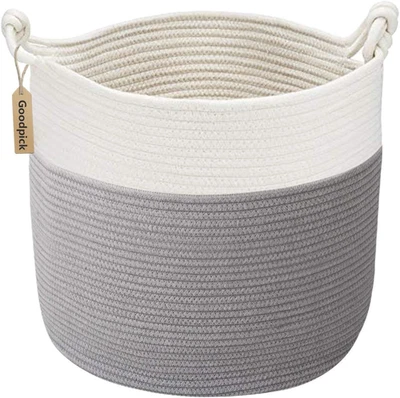 Cotton Rope Storage Basket, 15 X 14.2 Inches Baby Laundry Baskets for Clothes, T - Image 1 of 4