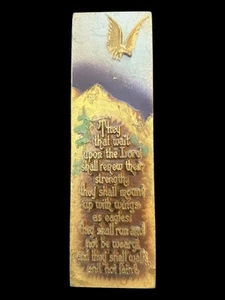 Vintage AE Mitchell Metal Art Scripture Plaque 11 3/4" x 3 1/2" Religious USA - Picture 1 of 4