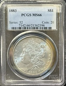 1883 Morgan Silver Dollar Philadelphia Mint $1 Coin PCGS Certified MS66 - Picture 1 of 2