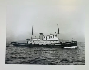 Vintage 8x10 B&W Photo Tugboat Active – Starboard View – Puget Sound Seattle - Picture 1 of 20