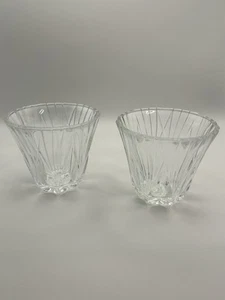 Set Of 2 Glass Crystal Fluted Votive Candle Holders 3.5” - Picture 1 of 10