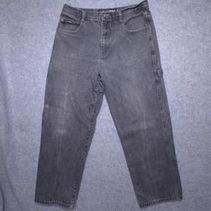 Southpole Jeans Mens 36x30 Black Carpenter Denim Workwear Y2K VTG Baggy Pants - Picture 1 of 22