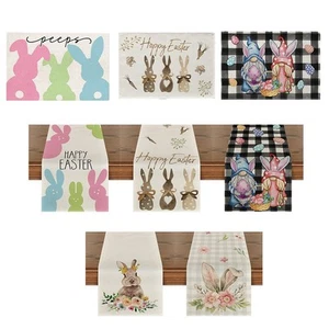 Adorable Bunny and Eggs Print Easter Table Runner for Spring Gatherings - Picture 1 of 22