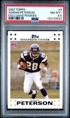 2007 TOPPS EXCLUSIVE ROOKIES #3 ADRIAN PETERSON ROOKIE RC PSA 8.5 - Image 1 of 2