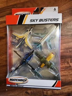 2001 Matchbox 4 pack Sky Busters Helicopter Stealth Fighter Dc-10 Rescue Plane  - Image 1 of 3
