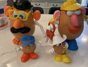 Vintage 1980’s Mr. Potato Head And Family With His Bucket Of Parts And Extras - Picture 1 of 17